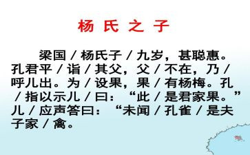 杨氏之子,教案6篇